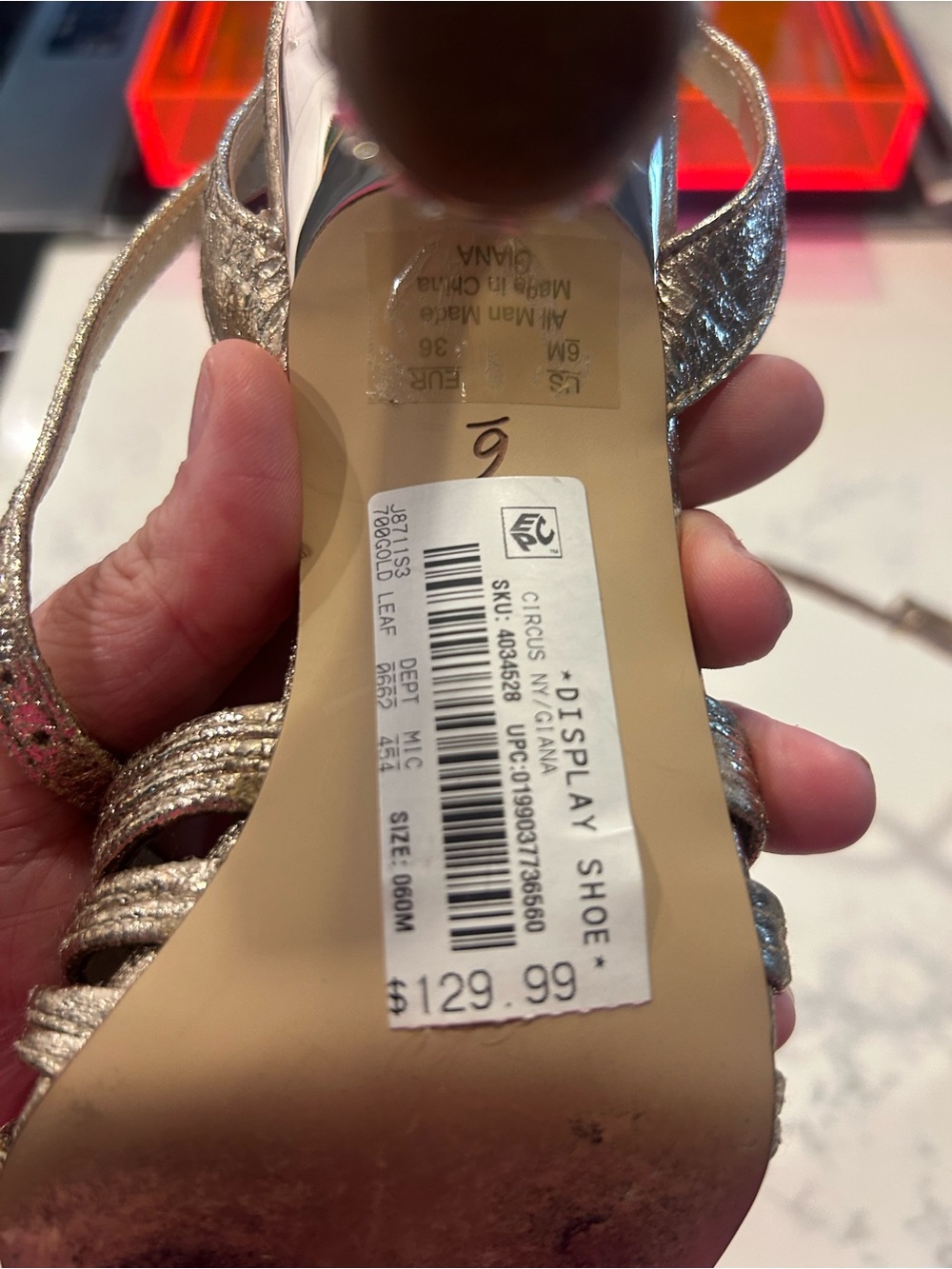 Circus by Sam Edelman Metallic Gold Strappy Peep-Toe Heels - Picture 4 of 6